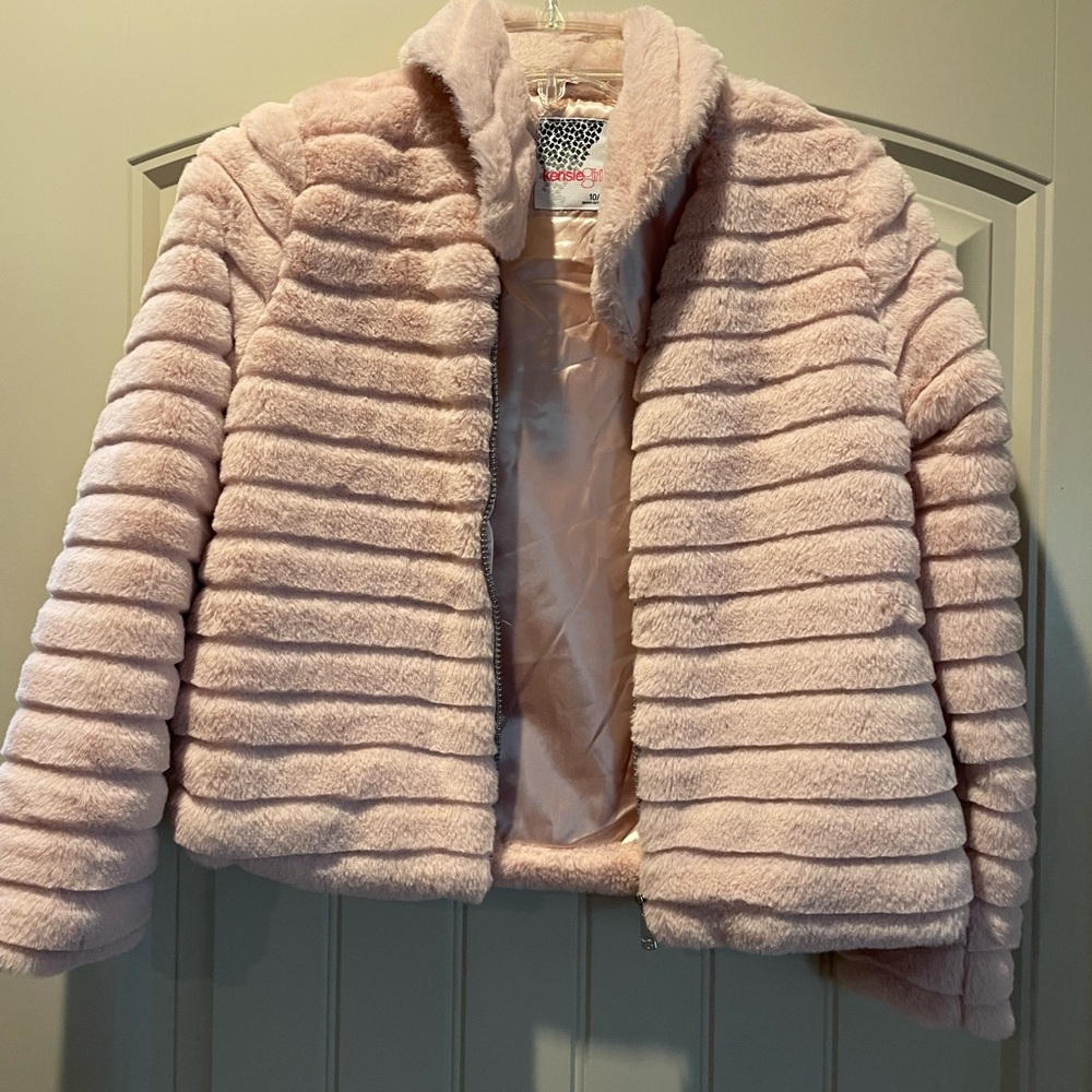 Kensie Girl Blush Faux Fur Coat